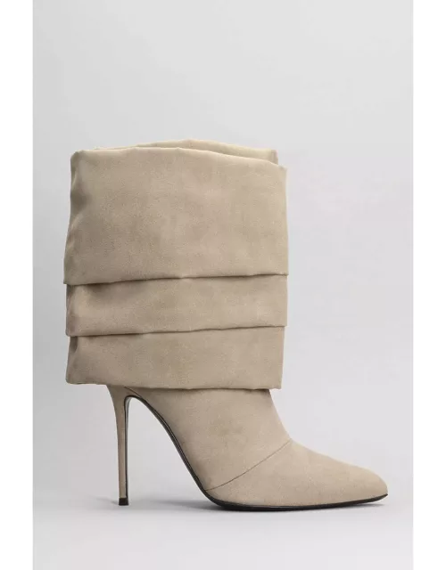 Giuseppe Zanotti High Heels Ankle Boots In Taupe Suede