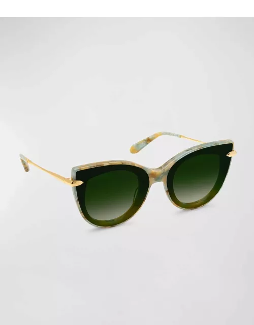 Laveau Nylon Acetate & Metal Cat-Eye Sunglasse