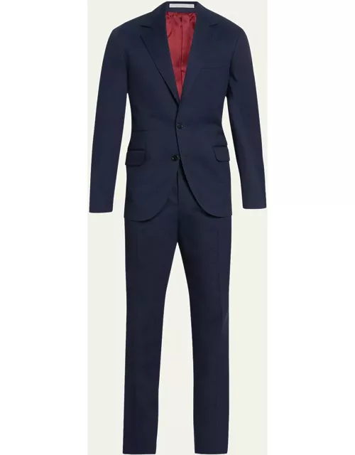 Men's Solid Cotton-Cashmere Stretch Suit