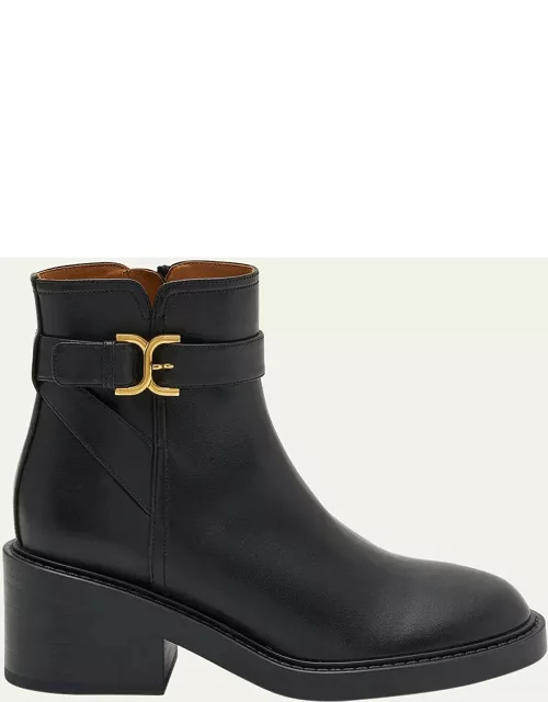 Marcie Leather Buckle Ankle Bootie