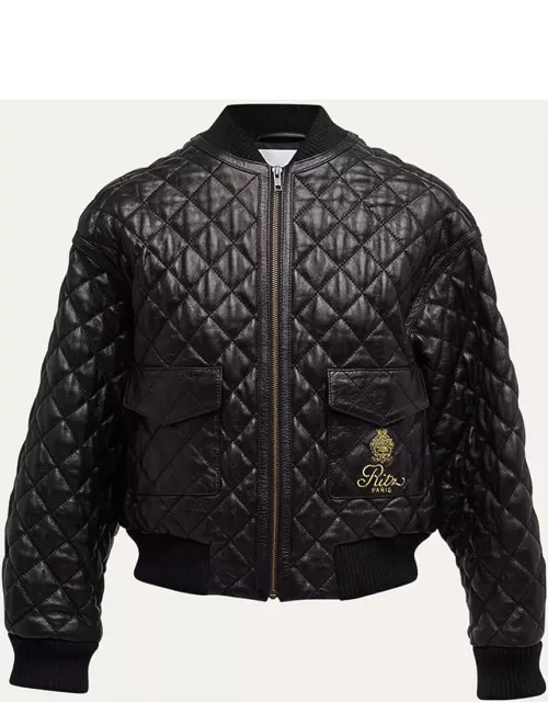 FRAME x Ritz Paris Quilted Leather Bomber Jacket