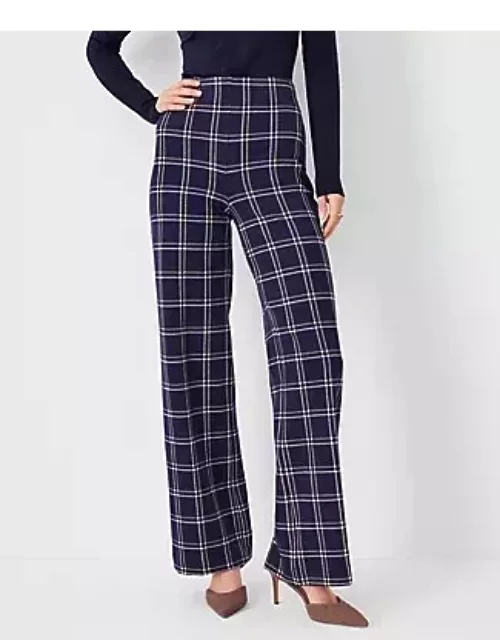 Ann Taylor The Side Zip Straight Pant in Plaid