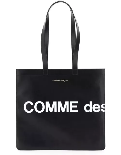 COMME DES GARCONS WALLET leather tote bag with logo
