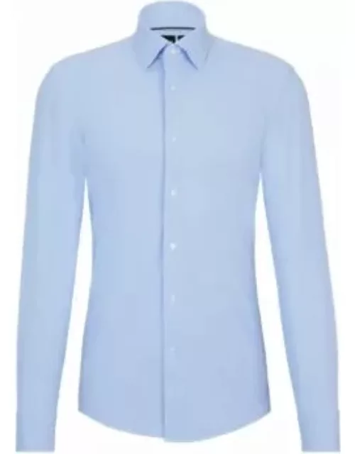 Slim-fit shirt in printed performance-stretch material- Light Blue Men's Shirt