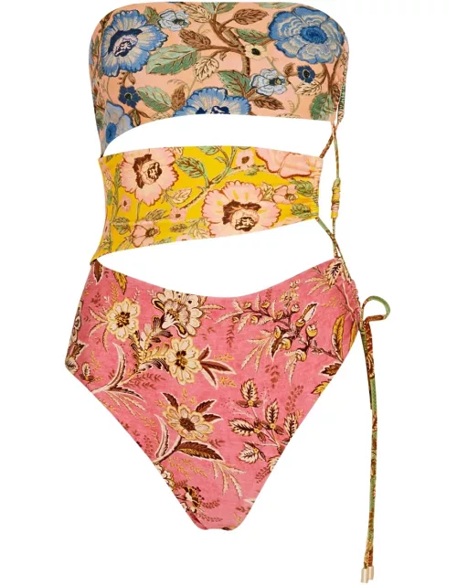 Zimmermann Junie Floral-print Cut-out Swimsuit - Multicoloured - 1 (UK 10 / S)