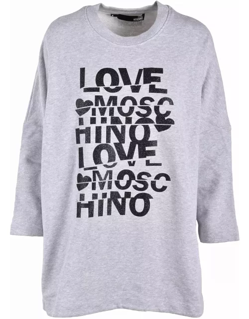 Love Moschino Womens Gray Sweatshirt