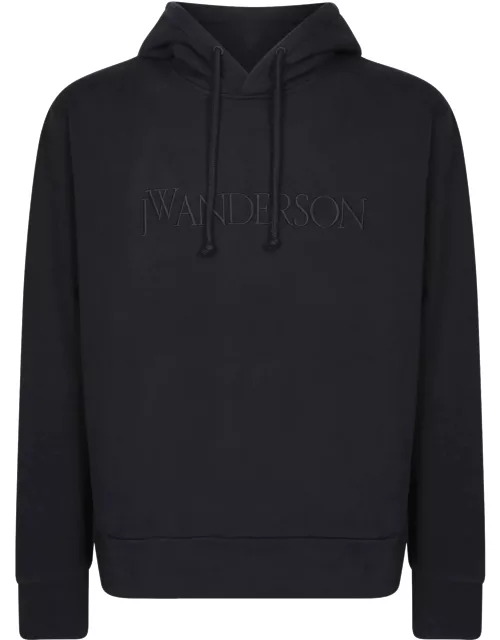 J.W. Anderson Embroidered Logo Black Hoodie