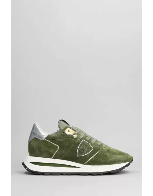 Philippe Model Tropez Haute Sneakers In Green Suede
