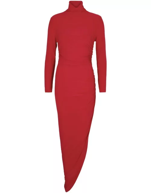 Norma Kamali Ruched Stretch-jersey Maxi Dress - Red - S (UK8-10 / S)