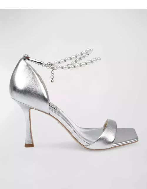 Loretta Metallic Pearly-Strap Sandal