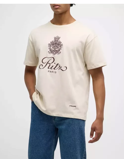 FRAME x Ritz Paris Men's Bordeaux Crest T-Shirt