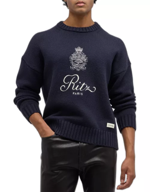 FRAME x Ritz Paris Men's Cashmere Crest Sweater