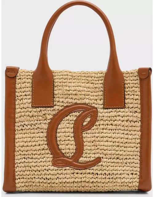 By My Side Mini Tote in Raffia with CL Logo