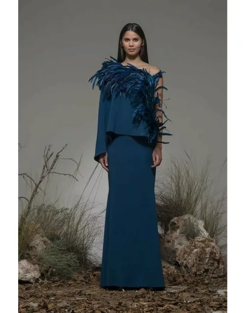 Isabel Sanchis Bionaz Feathered Top and Skirt