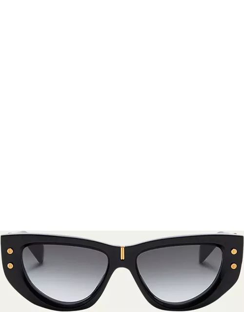 B-Muse Acetate & Titanium Cat-Eye Sunglasse