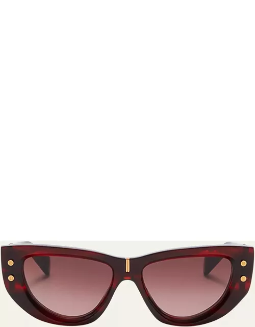 B-Muse Acetate & Titanium Cat-Eye Sunglasse