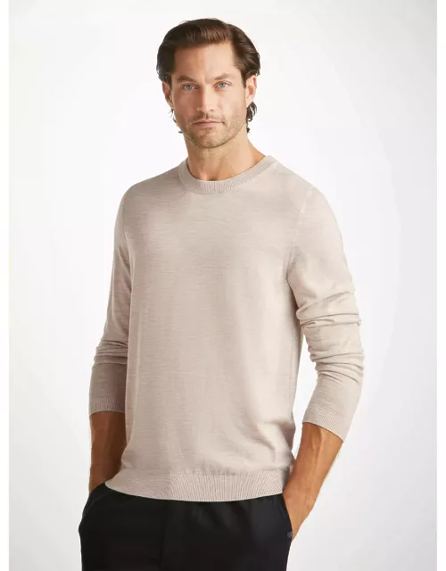 Derek Rose Men's Sweater Orson Merino Wool Oat