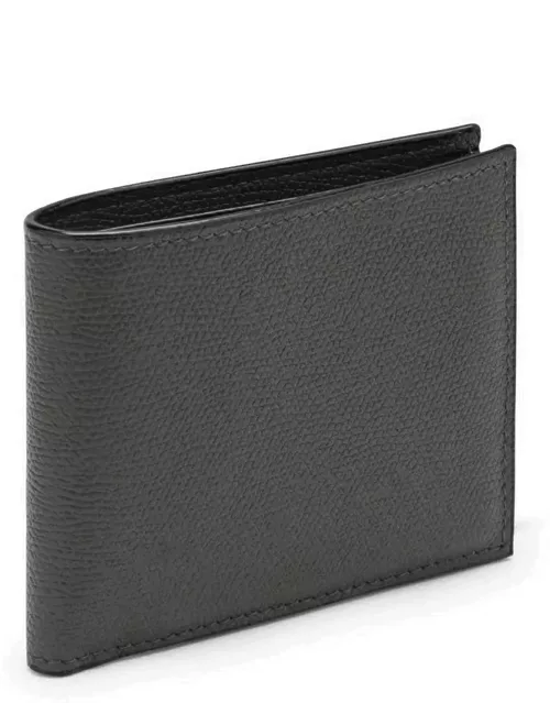 Bifold wallet in grey leather