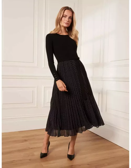 Forever New Women's Finley Polka Dot Knit Dress in Black