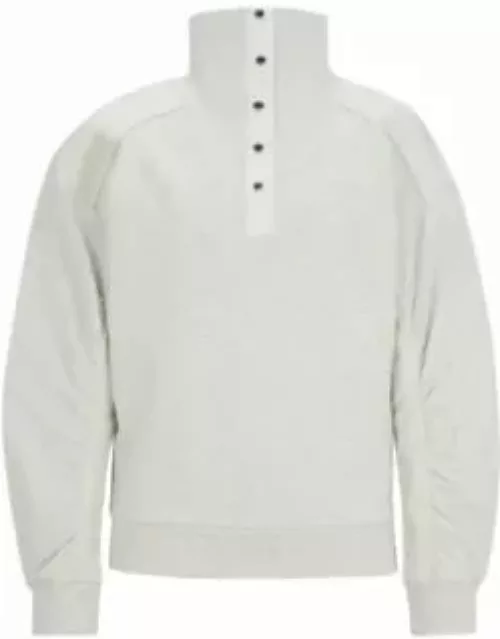 Regular-fit hybrid sweatshirt with metallic trims- White Women's Sweatshirt