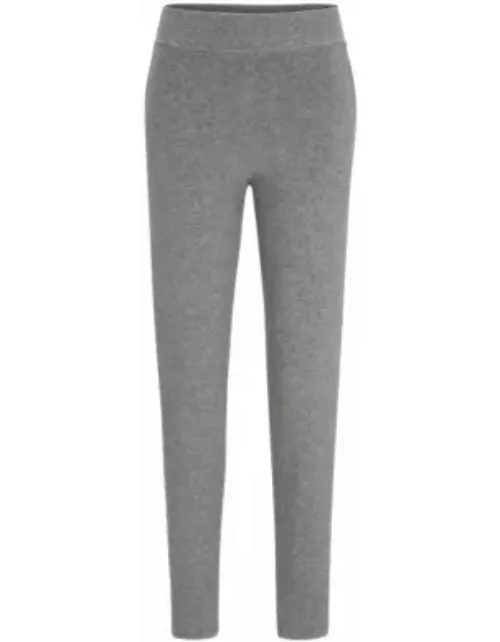 Knitted trousers in wool and cashmere- Silver Women's All Clothing