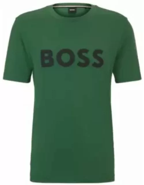 Cotton-jersey T-shirt with logo print- Light Green Men's T-Shirt