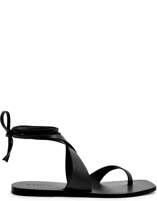 A. emery Margaux Lace-up Leather Sandals - Black - 40 (IT40 / UK7)