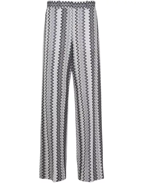 Missoni Zigzag-intarsia Metallic Fine-knit Trousers - Multicoloured - 40 (UK8 / S)