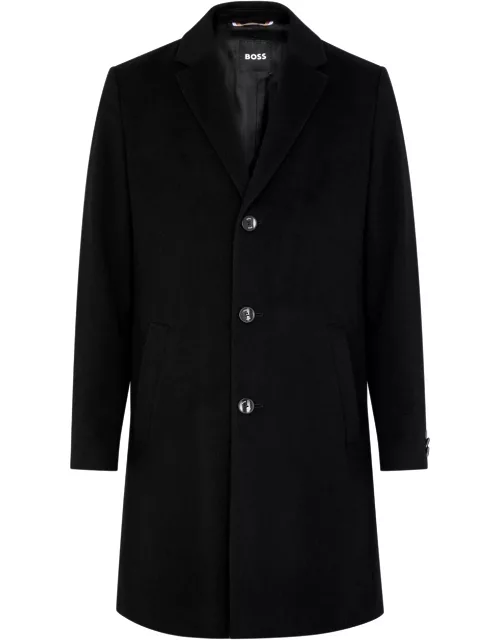 Boss Single-breasted Wool-blend Coat - Black - 48 (IT48 / M)