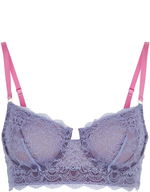 Dora Larsen Savannah Lace and Tulle Underwired bra - Purple
