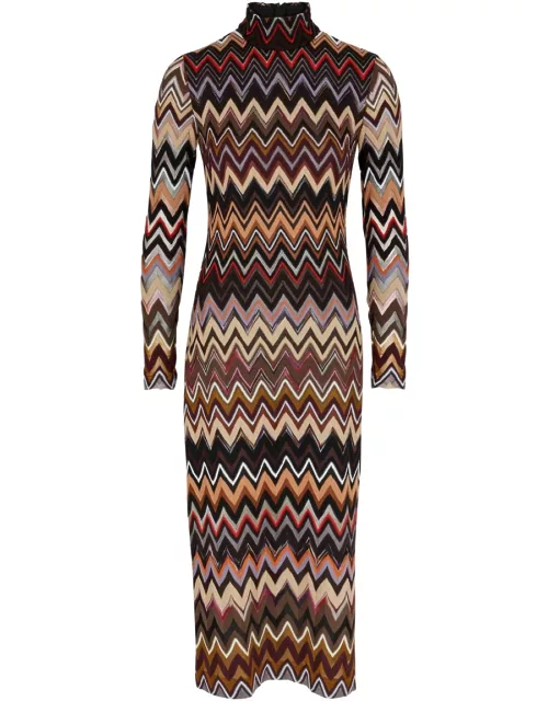 Missoni Zigzag-intarsia Wool-blend Midi Dress - Multicoloured - 40 (UK8 / S)