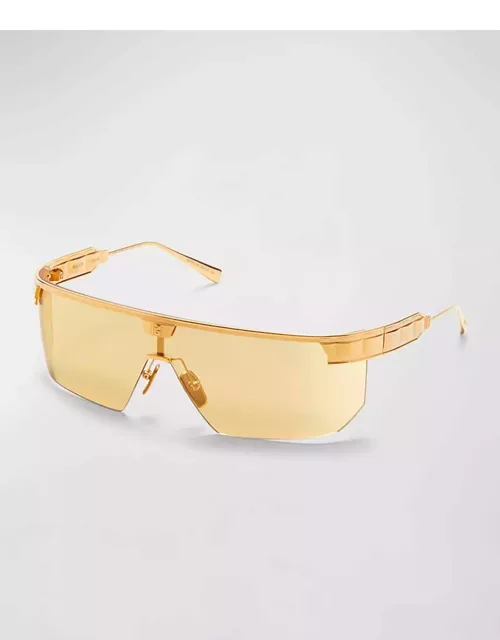Major LTD Half-Rimmed Titanium Shield Sunglasse