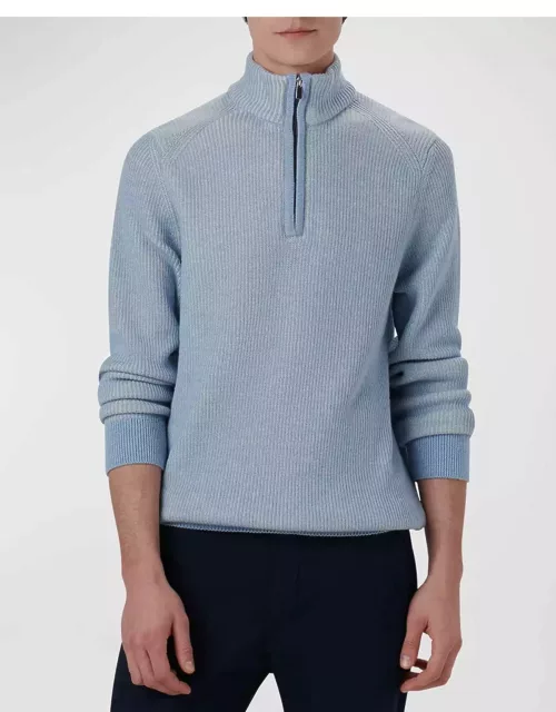 Men's Quarter-Zip Ribbed Sweater