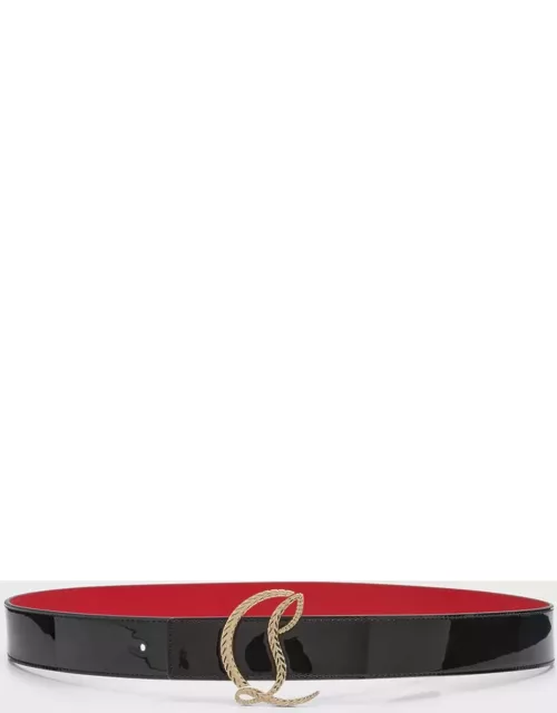 CL Logo Belt in Patent Leather