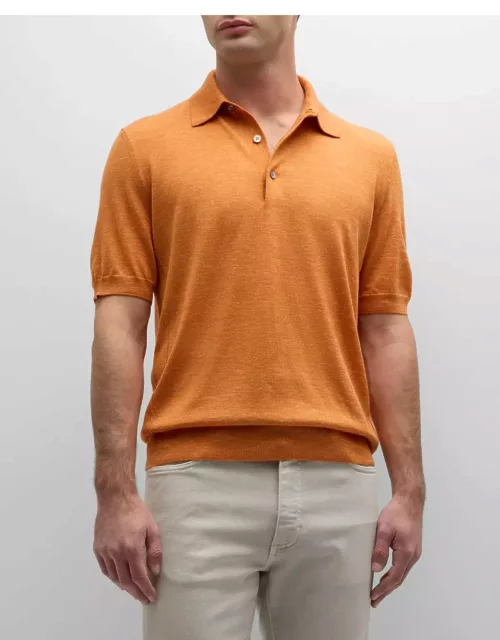 Men's Short-Sleeve Knit Polo Sweater