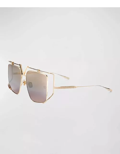 V-Light Rockstud Titanium Square Sunglasse