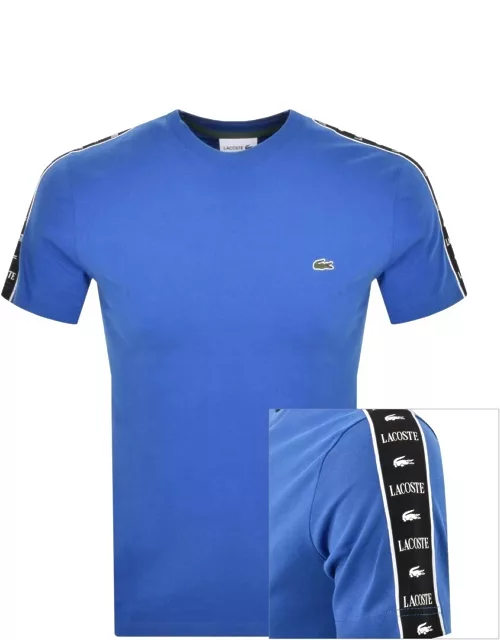 Lacoste Tape Logo Crew Neck T Shirt Blue