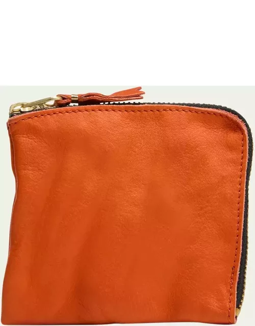 Men's Washed Leather Zip Wallet