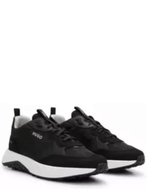 Mixed-material trainers with EVA-rubber outsole- Black Men's Sneaker