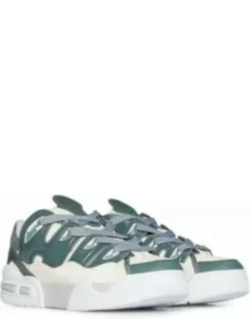 Skate-inspired trainers in mixed materials- Light Green Men's Sneaker