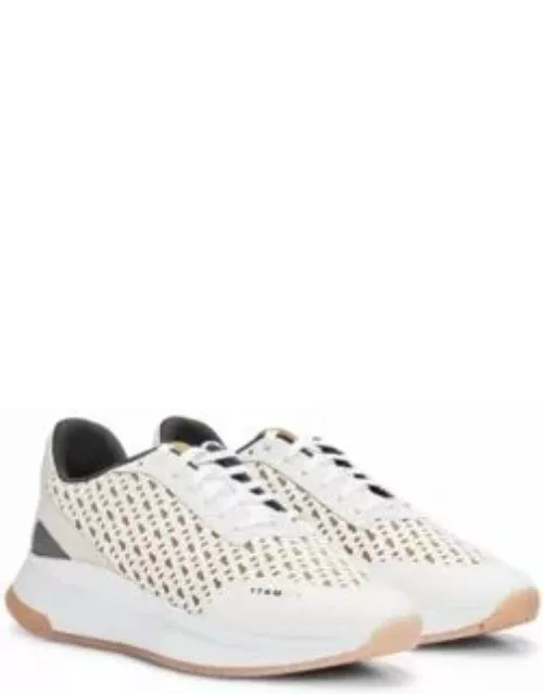 TTNM EVO monogram-mesh lace-up trainers with suede trims- White Men's Sneaker