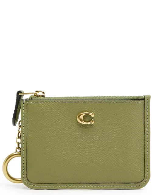 Coach Leather Card Holder - Olive