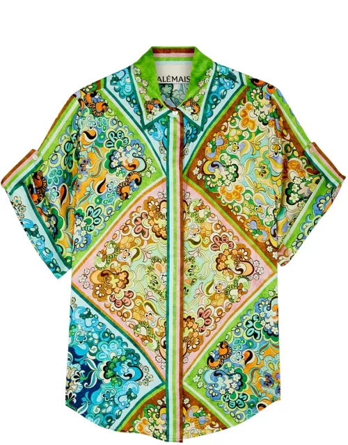 Alemais Dreamer Printed Silk-satin Shirt - Multicoloured - 14 (UK14 / L)