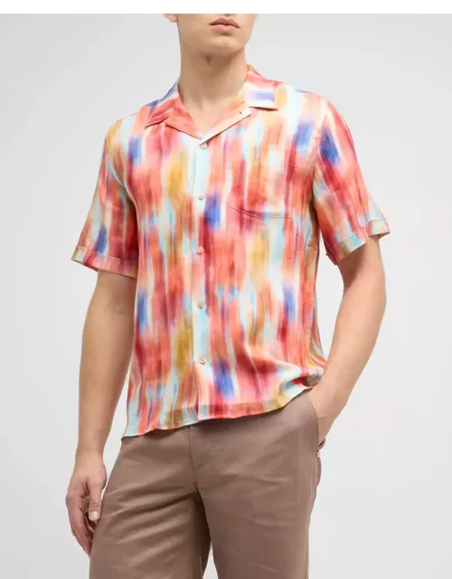 Men's Ikat-Print Short-Sleeve Shirt