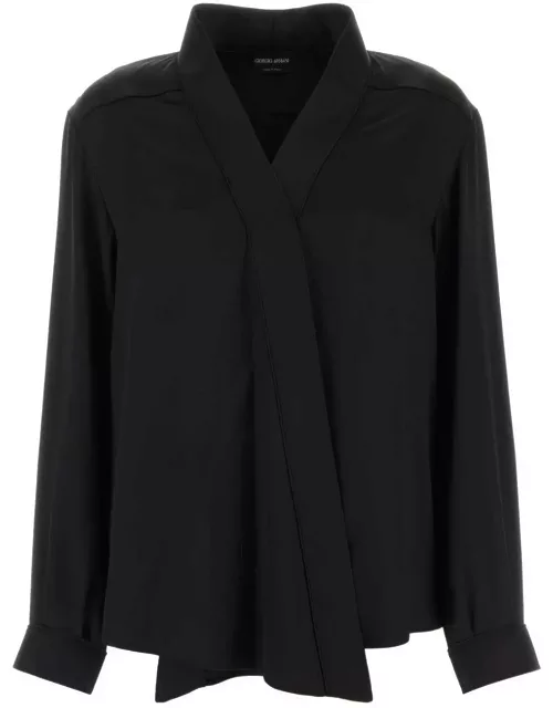 Giorgio Armani Black Satin Shirt