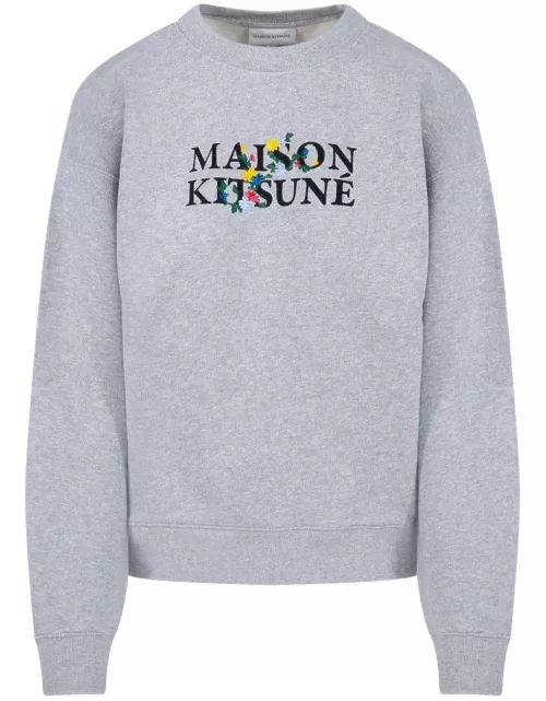 Maison Kitsuné Logo Printed Crewneck Sweatshirt