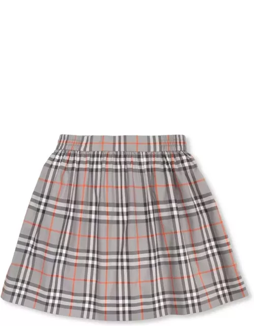 Burberry Checkered Elasticated Waist Skirt