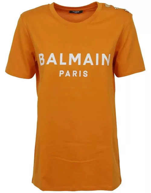 Balmain Logo Print Embellished T-shirt