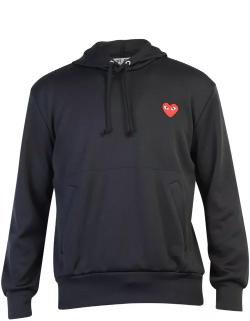 Comme des Garçons Play Heart Logo Embroidered Drawstring Hoodie