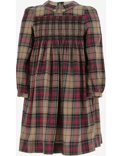 Bonpoint Cotton Dress With Check Pattern